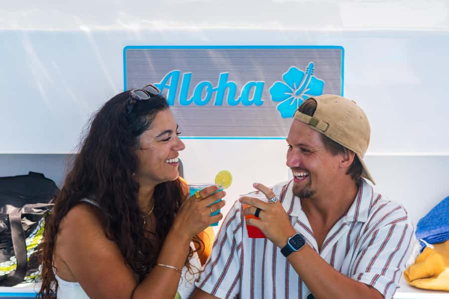 Board from Waikiki Beach for our Aloha Hour Sail - Hawea, a Smaller Catamaran With Room to Move