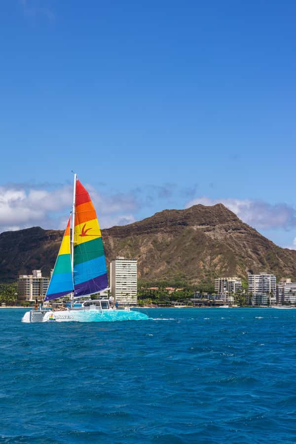 Board from Waikiki Beach for our Aloha Hour Sail - Waikiki From the Water