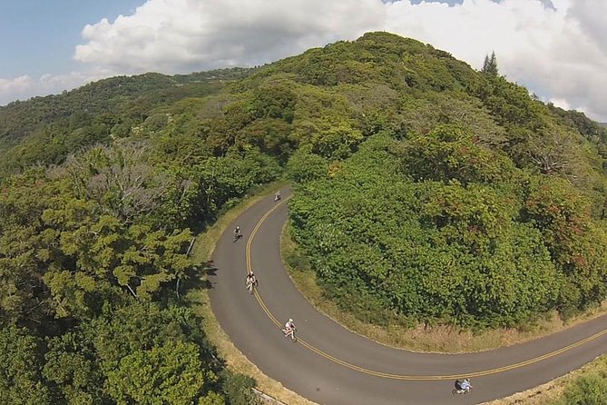 Full Day Oahu Bike, Hike, Sail and Snorkel Combo - A downhill bike ride through Pu’u Ohia