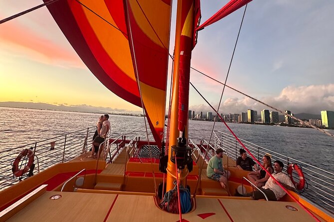 Honolulu Sunset Sail from Kewalo Harbor Including Drinks - Sunset views with a social soundtrack