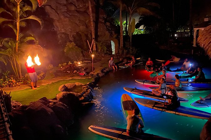 Lunar Legends Night Stand up Paddle Kayak Water Experience - LED boards, waterfalls, and the after-hours setting