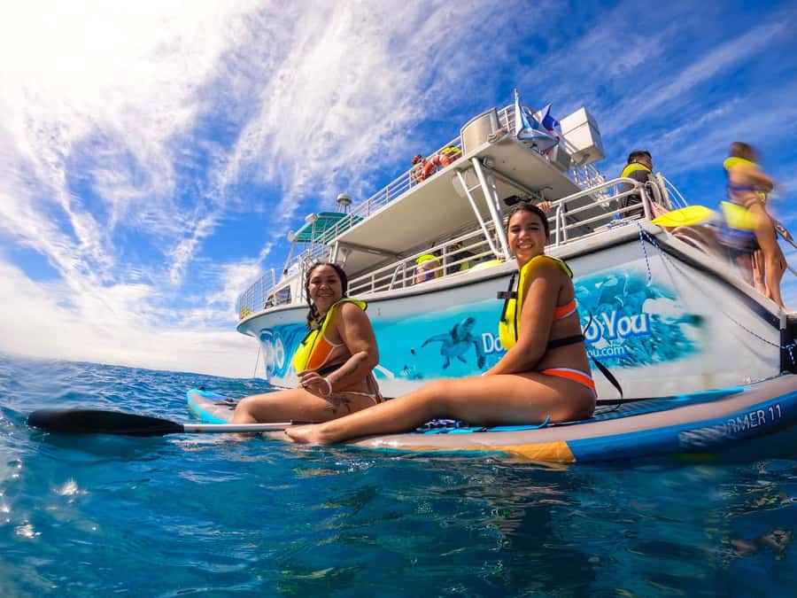 Oahu: Dolphin Watching & Turtle Snorkeling with Waterslide - Snorkeling with honu, fish, and other marine life