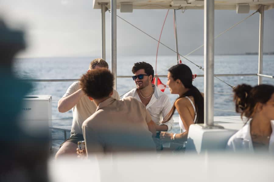 Oahu: Sunset Sail Cruise in Waikiki - Three levels of the 55-foot catamaran